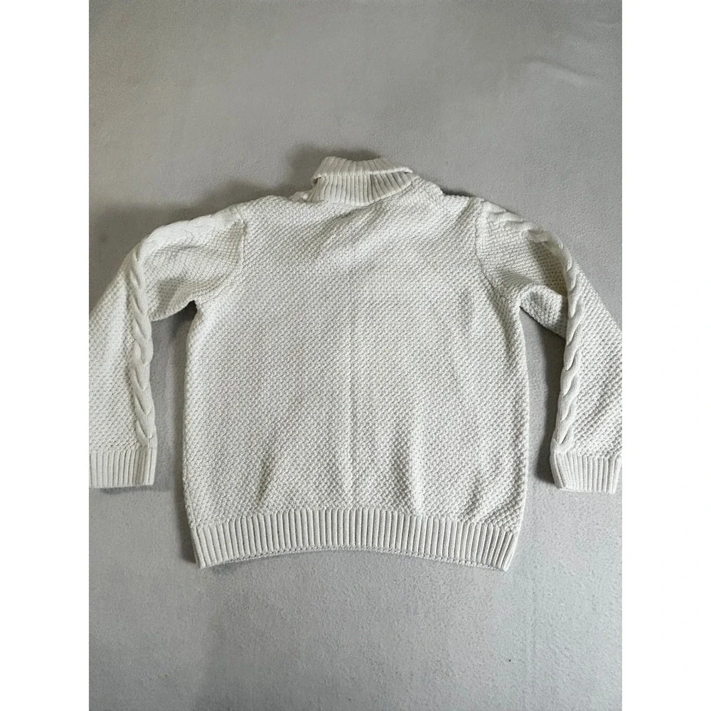 Gymboree Kids Ivory Cable Knit Shawl Collar Cotton Sweater‎ Size 8 3017374